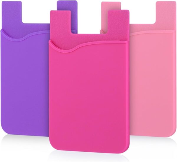 Silicon Wallet Credit Card Cash Stick Adhesive Holder Case for iPhone Samsung