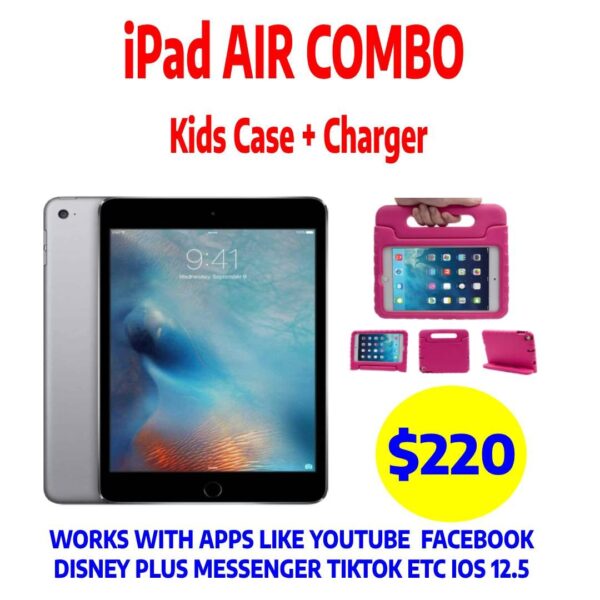 iPad Air A1474 16GB ROM 9.7" WIFI MODEL iOS 12.5 FREE KIDS CASE + AFTERPAY