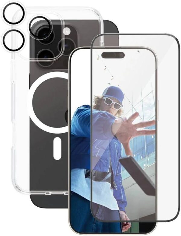 iPhone 16 Pro Clear MagSafe Case+Screen & Lens Protector–3sixT Protection Bundle
