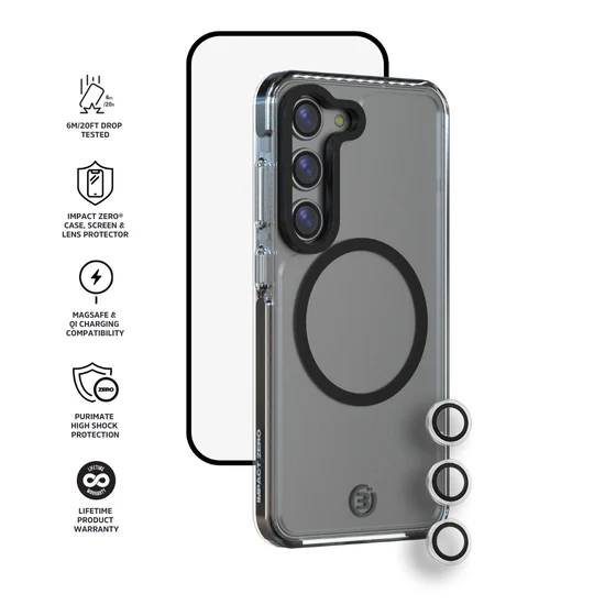 Samsung Galaxy S24 Clear MagSafe Case + Screen & Lens Protector–3sixT Protection
