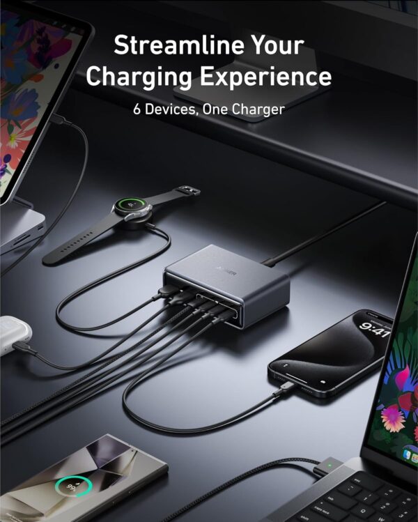 Anker Prime 200W 6-Port GaN USB-C Desktop Charging Station