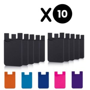 Silicon Wallet x 10pcs Credit Card Cash Stick Adhesive Holder for iPhone Samsung