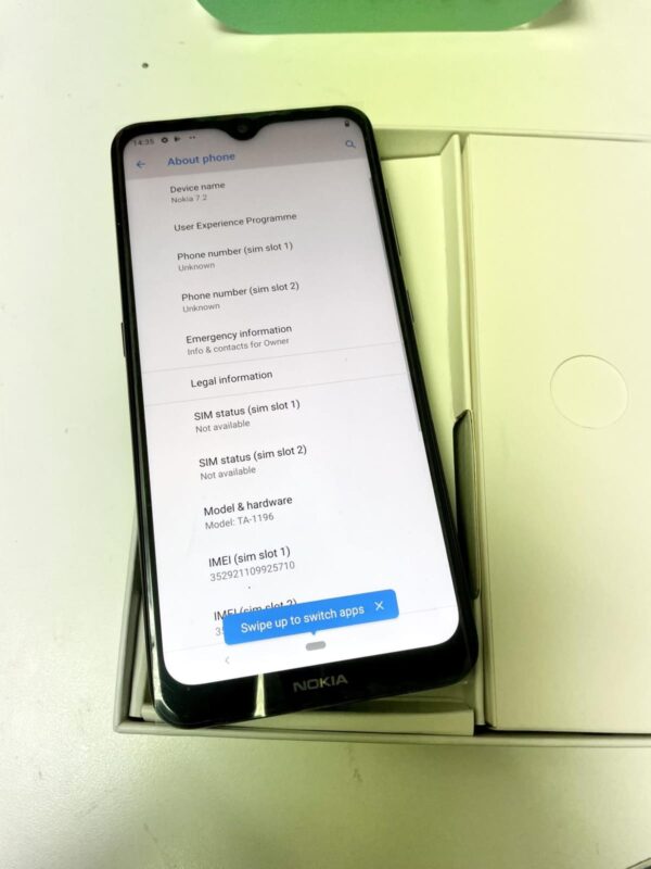 Nokia 7.2 Dual SIM 128GB Mobile Unlocked Phone - Charcoal like new