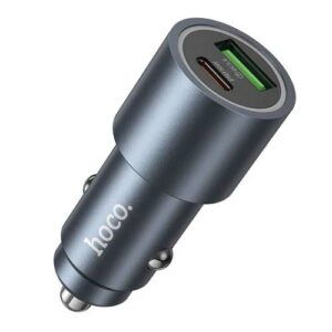 HOCO 48W PD + QC Super Fast Car Charger Dual Port USB-C & USB-A Fast Charging Adapter