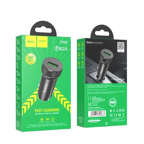 HOCO Z49A 18W QC 3.0 Aluminum USB Car Charger Fast Charging Adapter
