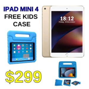Apple iPad mini 4 Wi-Fi + 3G/4G Cellular 64GB A Grade + FREE KIDS CASE