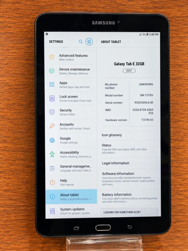Samsung Galaxy Tab E 9.6-inch 32GB Wi-Fi – Good Condition