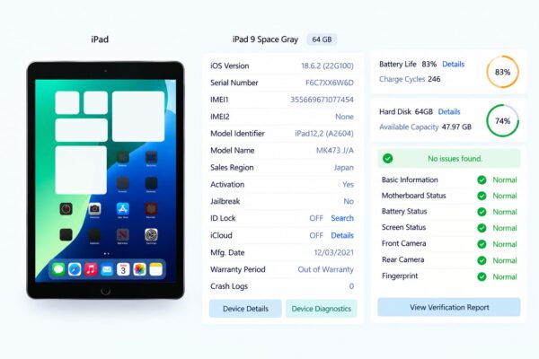 Apple iPad 9th Gen 10.2-inch 64GB Space Grey Good Condition Wi-Fi + Cellular