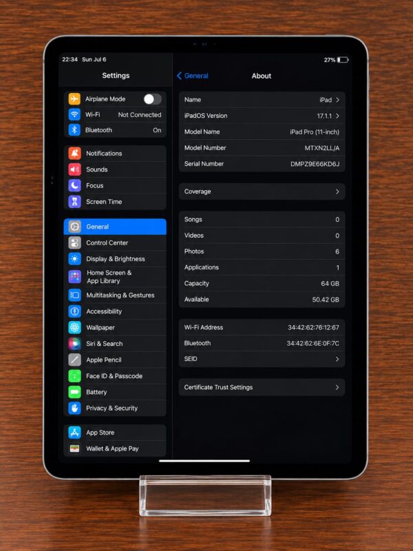 Apple iPad Pro 11-inch 1st Gen 64GB Wi-Fi Space Grey – Excellent Condition