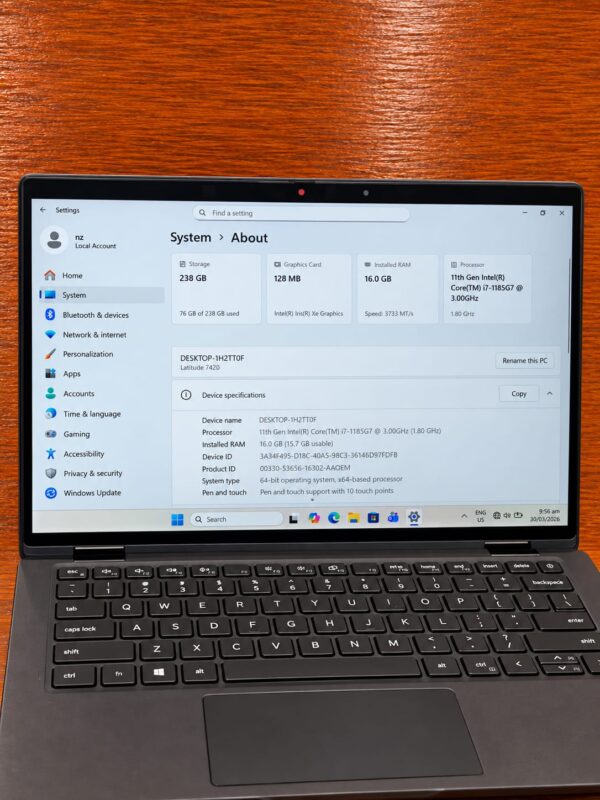 Dell Latitude 7420 14-inch Intel Core i7 11th Gen 16GB RAM 256GB SSD Black – Good Condition