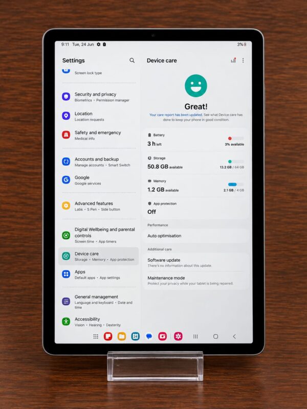 Samsung Galaxy Tab S7 FE 64GB Silver Wi-Fi 12.4-Inch Tablet – Excellent Condition