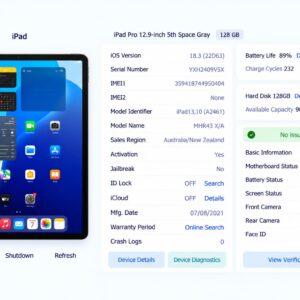 5da74434-4e28-4d5f-8290-dd35d3e1a66c.jpg Apple iPad Pro 12.9-inch 5th Gen 128GB Space Grey Wi-Fi + Cellular-AFTERPAY AVAILABLE