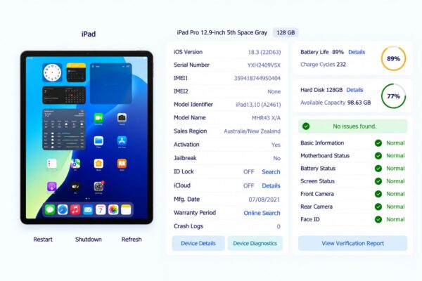 Apple iPad Pro 12.9-inch 5th Gen 128GB Space Grey Wi-Fi + Cellular-AFTERPAY AVAILABLE